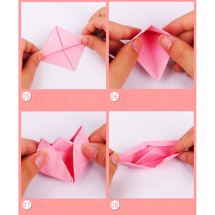 Set 100 tờ giấy gấp Origami nhiều kích thước dùng để làm thủ công, gấp hạc, gấp hoa