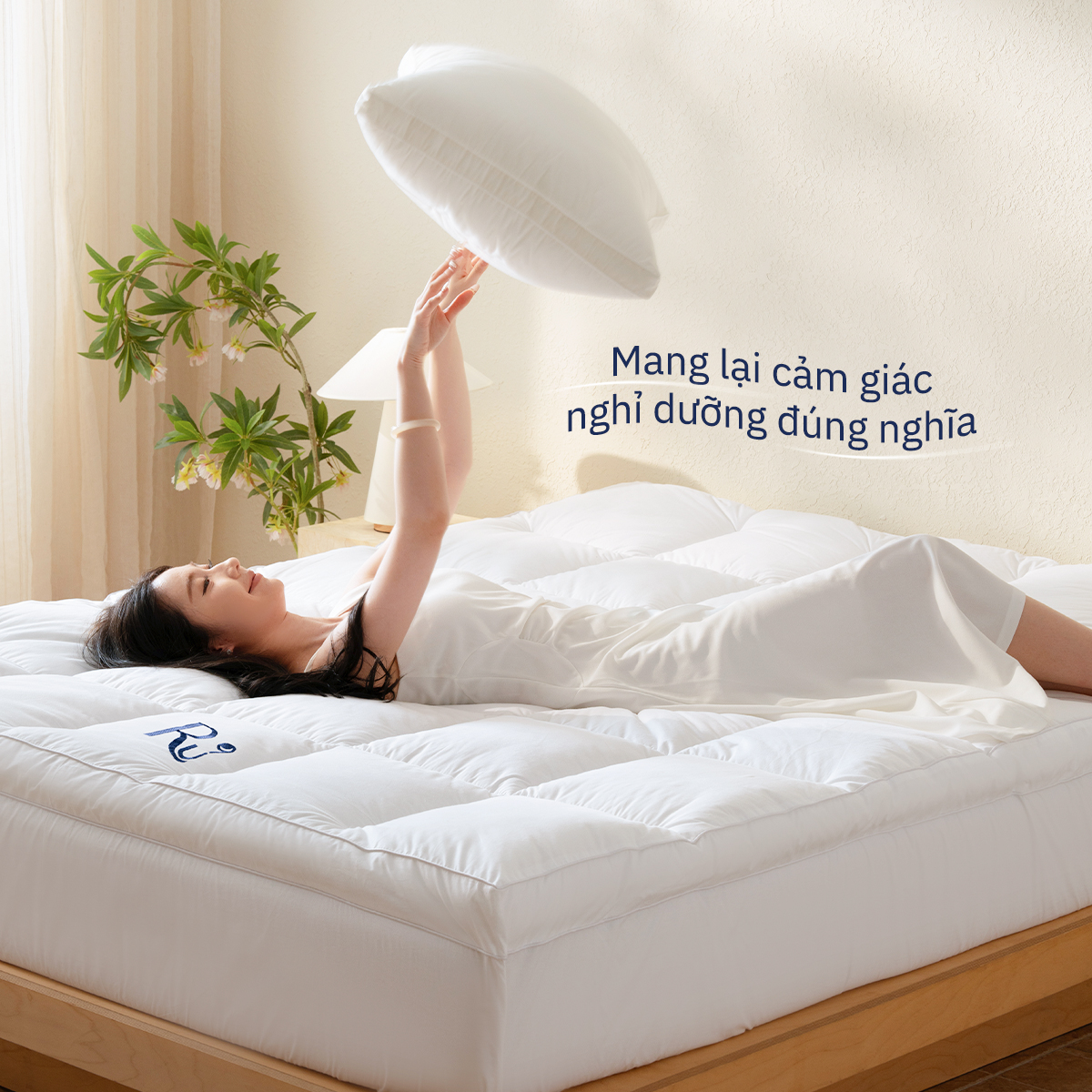 Mây Topper Ru9 Cao Cấp | Màu Trắng | Ru9 Fiber Mix bồng bềnh nâng đỡ | 07 Ngày 1 Đổi 1 | 1m6, 1m8, 2m, 2m2