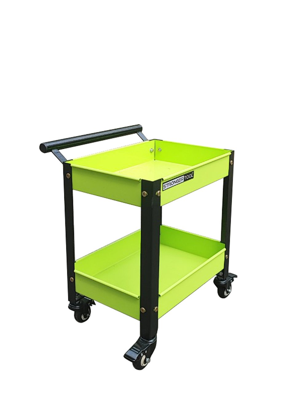 Xe đẩy dụng cụ mini 2 tầng có tay nắm thép sơn tĩnh điện