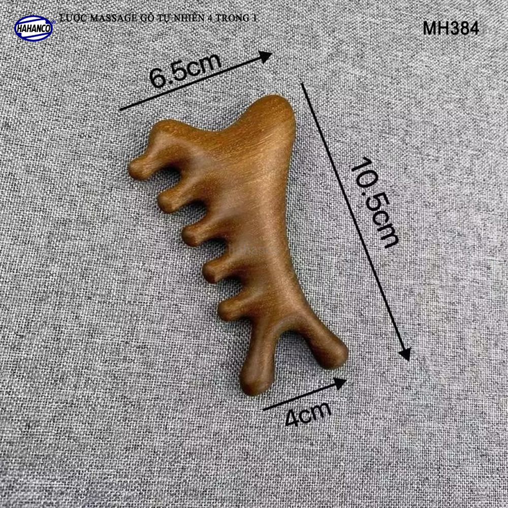 Lược Massage Dụng Cụ Làm Đẹp Chuyên Nghiệp Gỗ Tự Nhiên 4 Trong 1 - HAHANCO - MH384