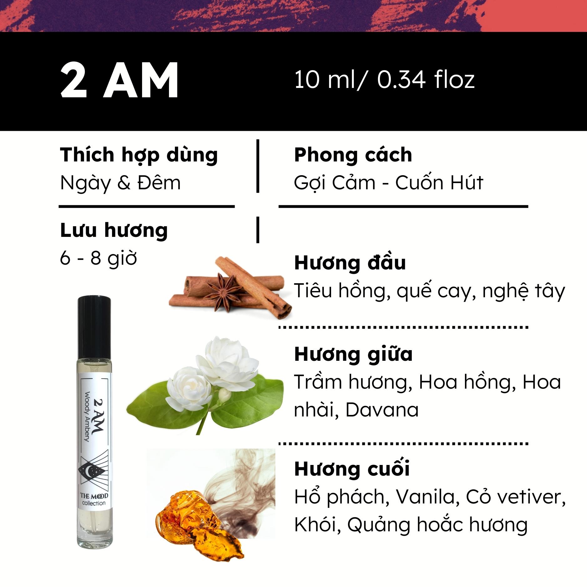 Nước Hoa Nam Nữ Morra 2AM Hương Trái Cây Tươi Mát Thanh Khiết Lưu Hương Lâu 6h - 8h Dung tích 10ml