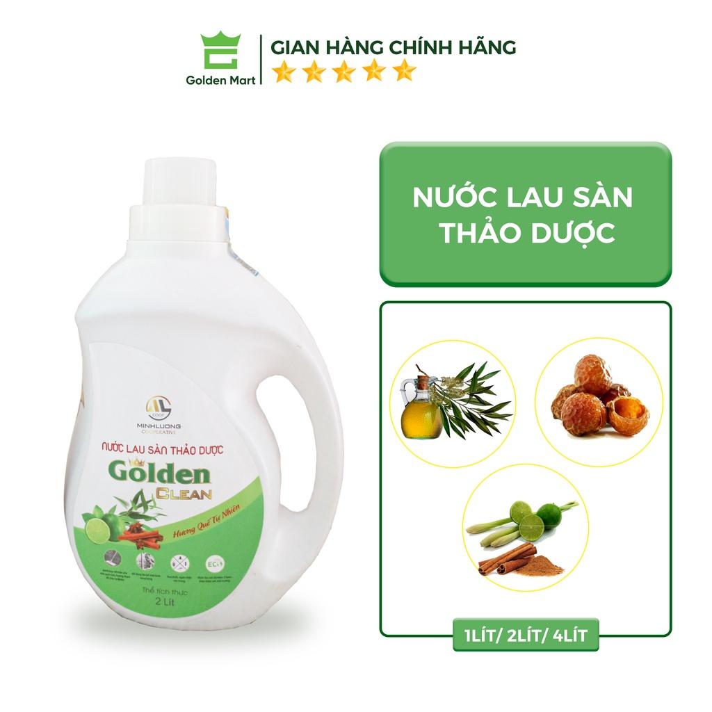 Nước lau sàn thảo dược GOLDEN CLEAN hương chanh quế 100% thiên nhiên bảo vệ sức khỏe gia đình