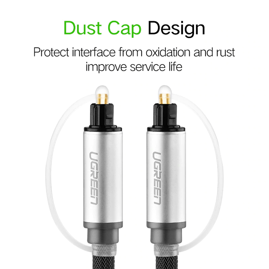 Cáp Audio quang Toslink dài 3M Ugreen 10541 vỏ nhôm - Hàng Chính Hãng