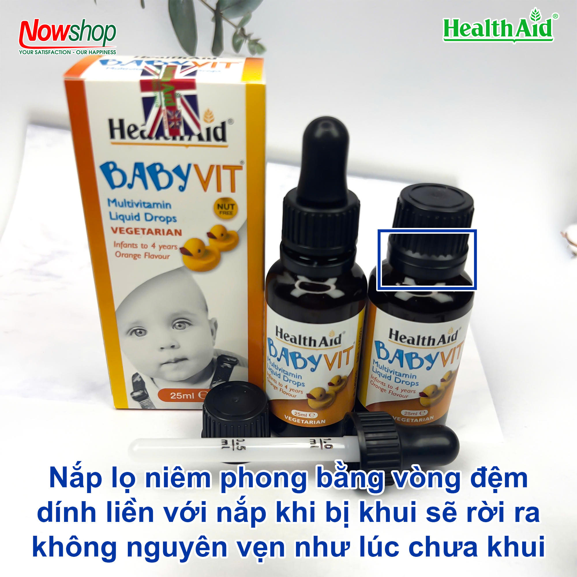 Siro Vitamin Tổng Hợp Nhỏ Giọt Tăng Đề Kháng Cho Bé BabyVit HealthAid UK Trẻ Giảm Ốm Vặt Ăn Ngon Ngủ Tốt Hộp 25ml Nhập Khẩu Chính Hãng