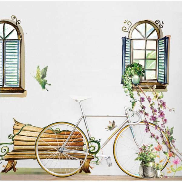 Decal dán tường cửa sổ và ghế