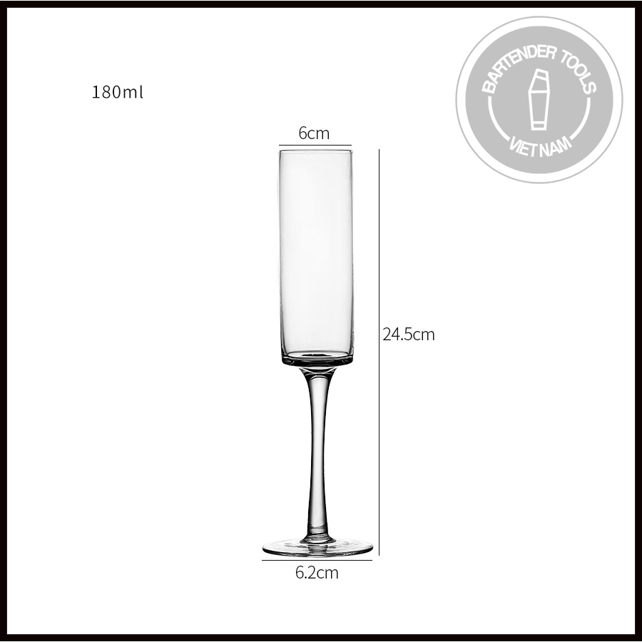Straight champagne cup - Ly thủy tinh champagne