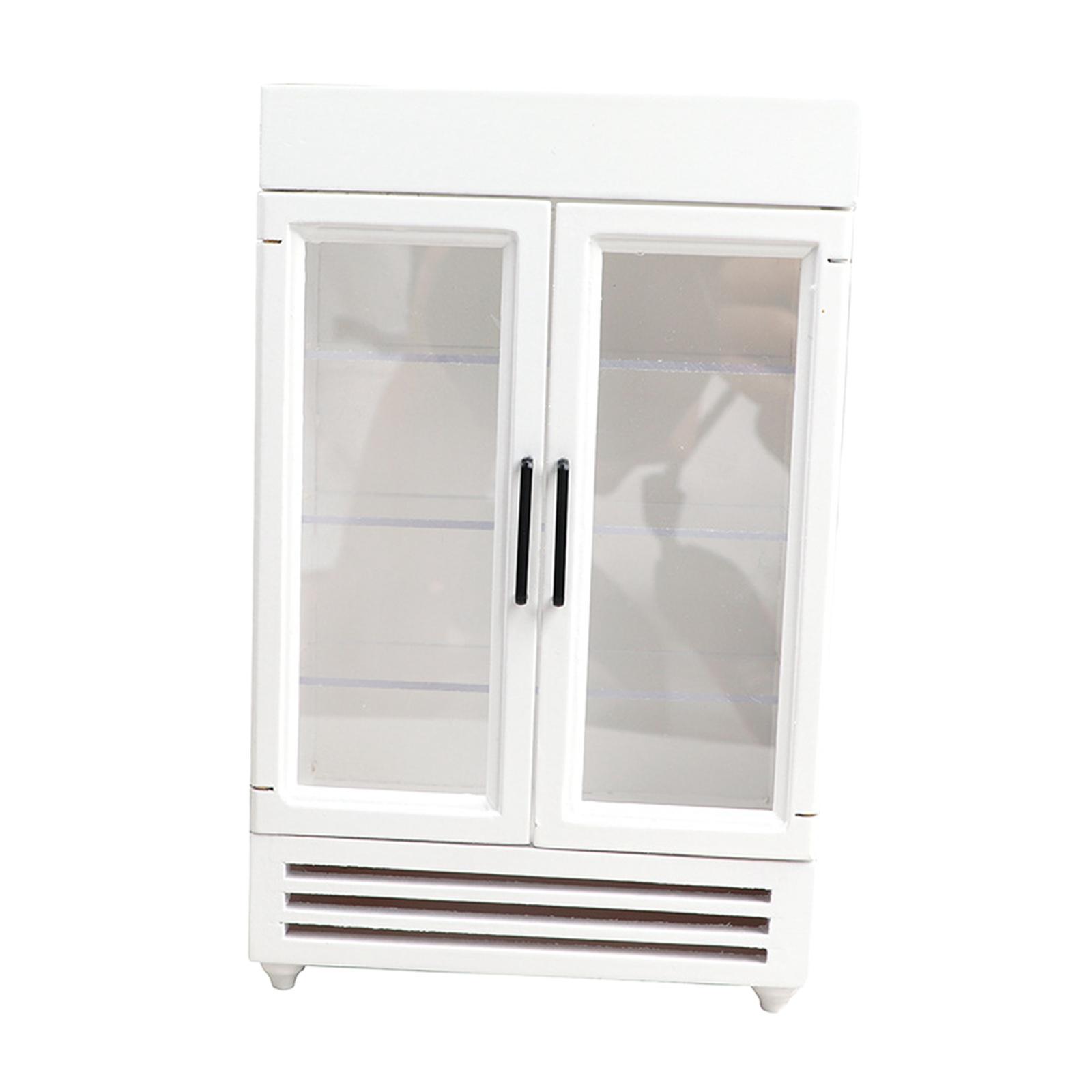 Mini 1/12 Dollhouse Refrigerator Freezer Wooden Furniture for Kids Children