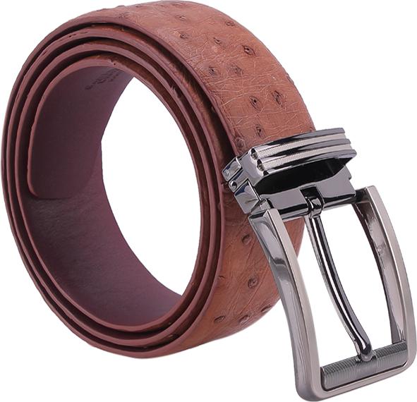 Thắt Lưng Nam Da Đà Điểu Bản Lớn Da Hột Đầu Kim Huy Hoàng HT4441 - Nâu Đỏ