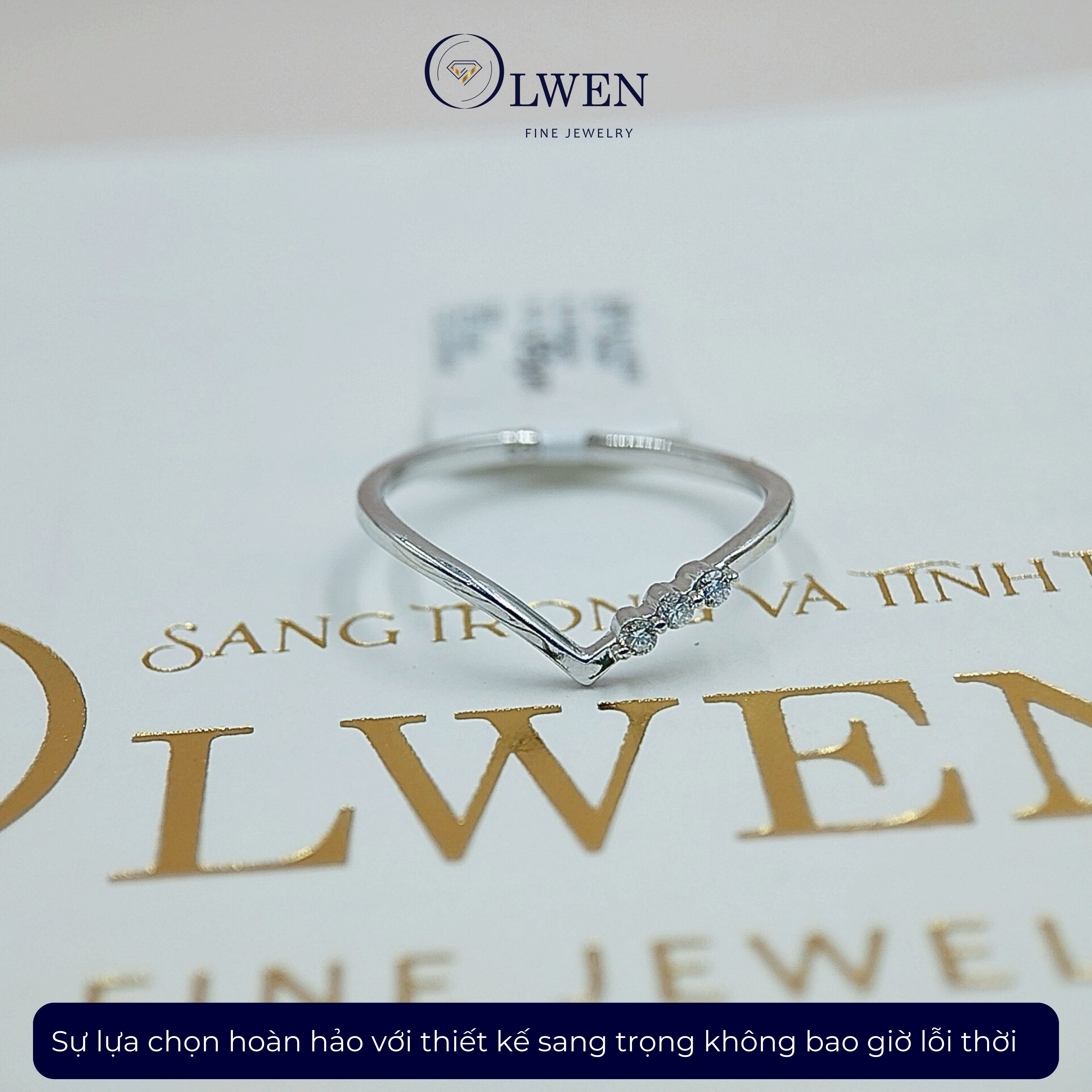 Nhẫn Kim Cương HK 14K HK Olwen HA-R000056