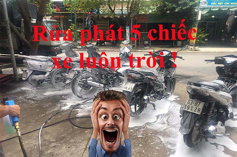 Bột rửa xe ô tô không chạm Ops - pha với nước tạo thành dung dịch rữa xe đậm đặc dùng sung phun ra thành xà bông bọt tuyết