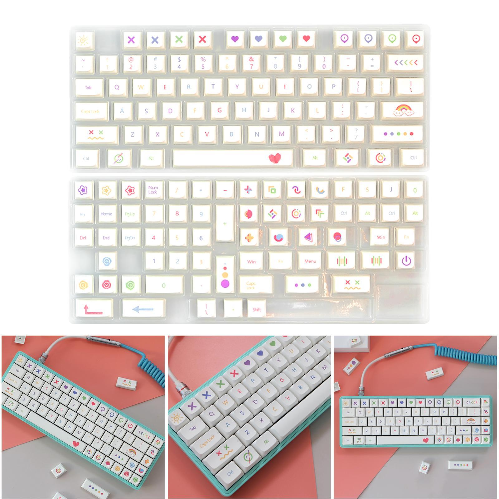 Universal 140 Keys PBT Keycaps Cute Pattern Dye Sub for MX Switch Gaming