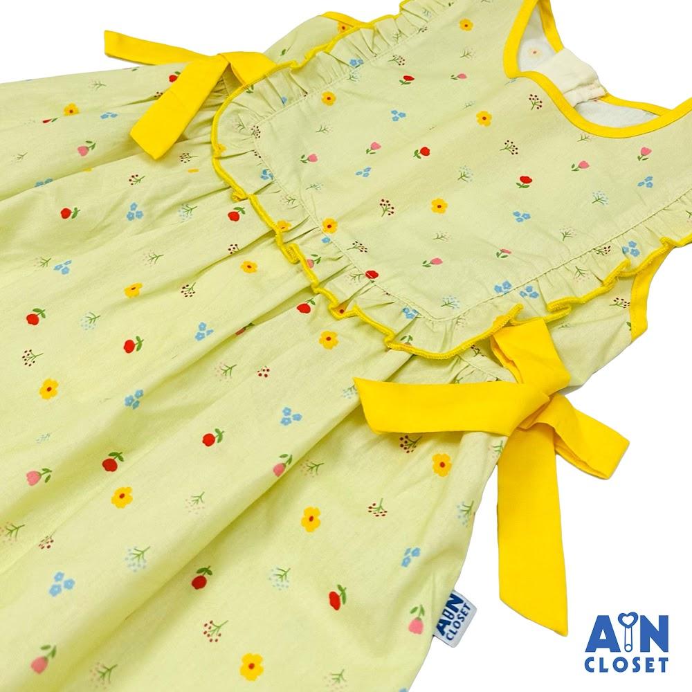 Đầm bé gái hoạ tiết Hoa Nhí Vàng Cotton - AICDBGXVZ30T - AIN Closet