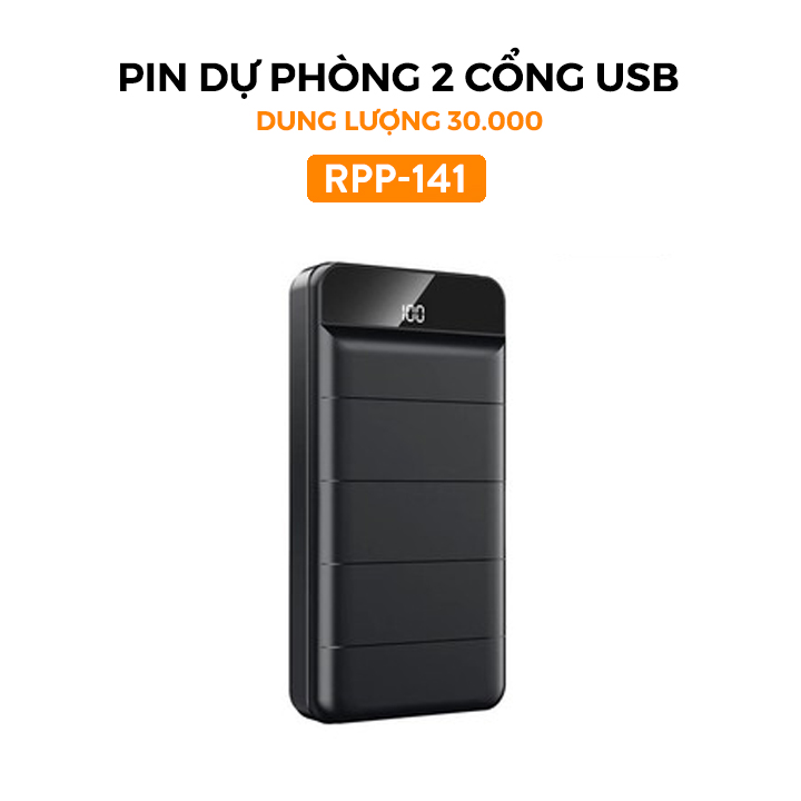 Pin Dự Phòng 30000mah Remax RPP-141 Leader Series 2 cổng USB - Hàng nhập khẩu