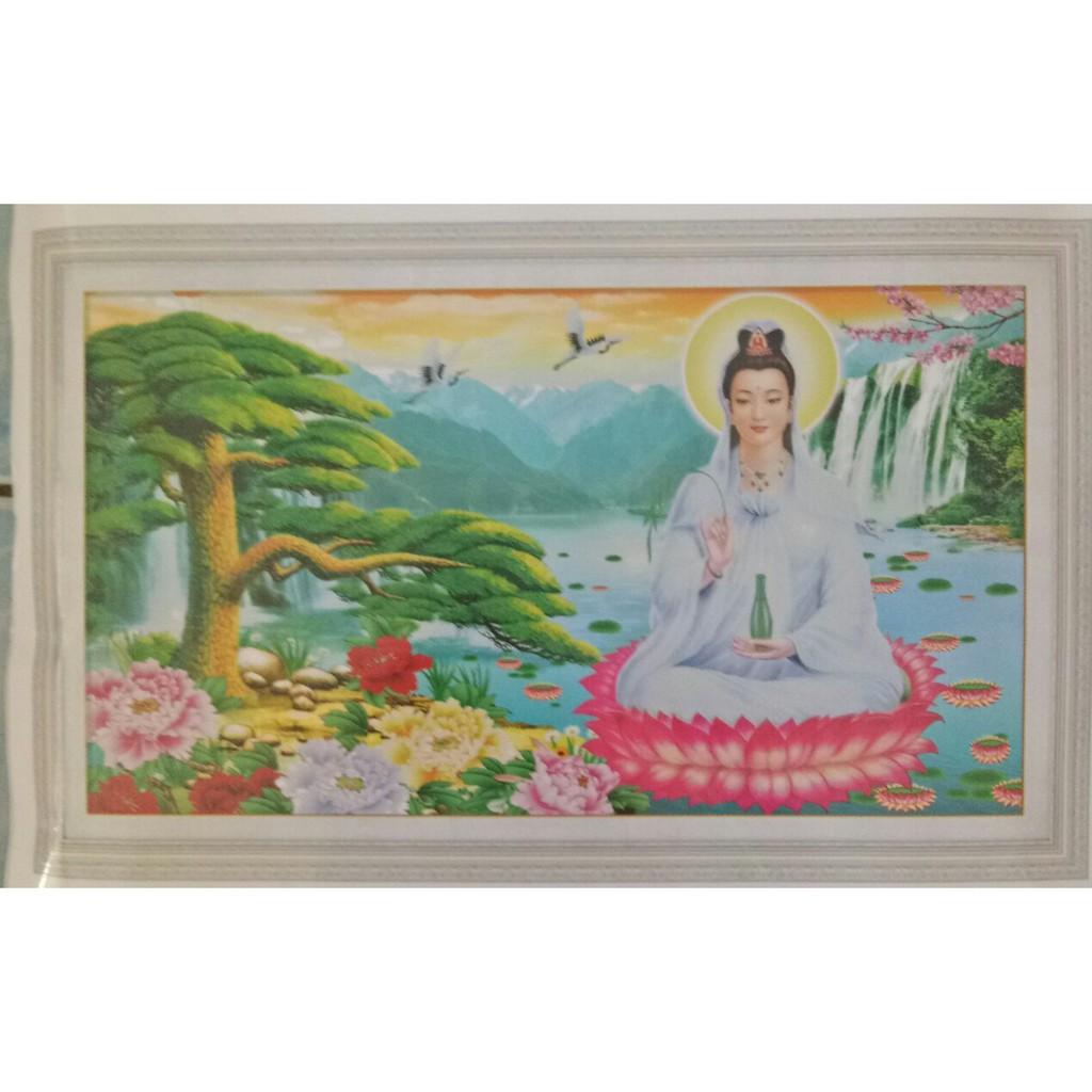 tranh thêu phật quan âm, kích thước 61 x 40