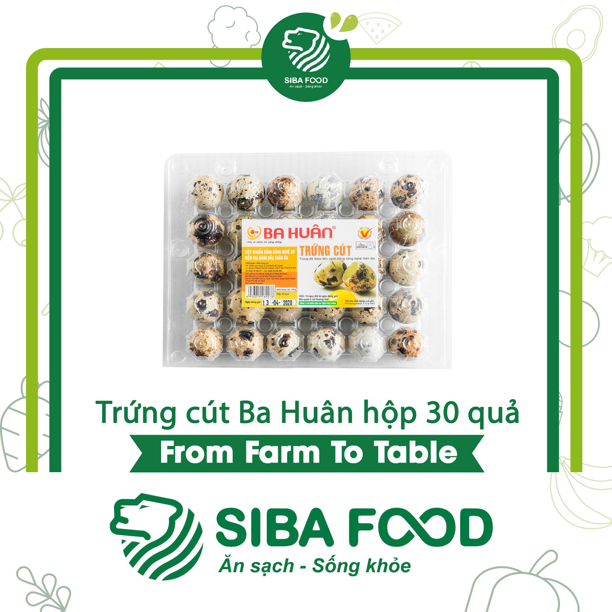 Trứng cút Ba Huân hộp 30 quả