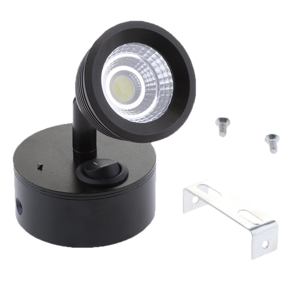 Boat 12V LED Reading Swivel Light 6000K Wall Mount for Marine Cabin RV Black