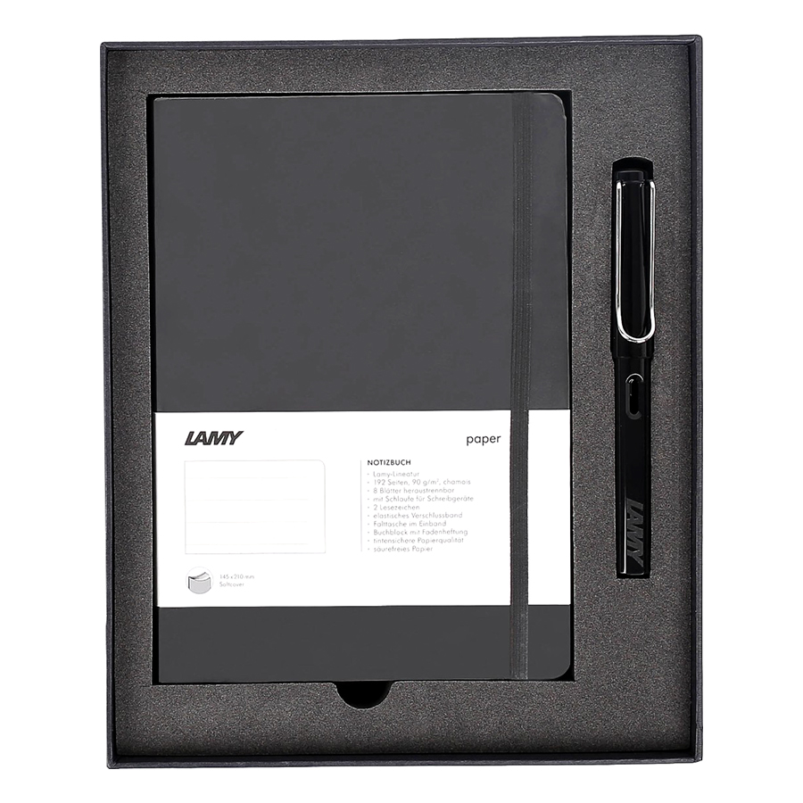 Gift Set Lamy Notebook A5 Softcover Black + Lamy Safari Shiny Black - GSNSa002