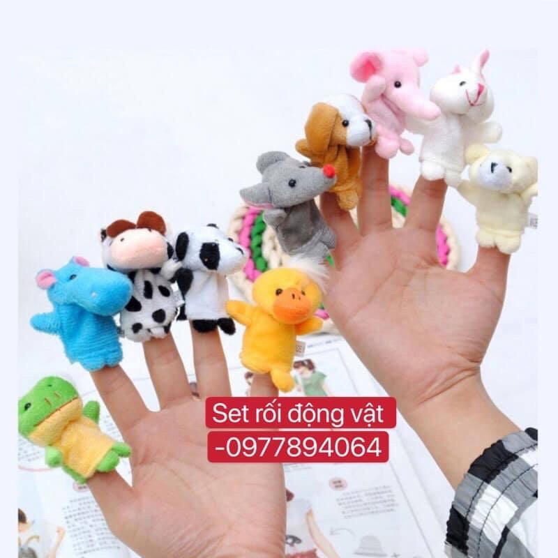 Set 10 rối động vật - Finger Puppet ( giáo cụ dạy học Tiếng Anh)