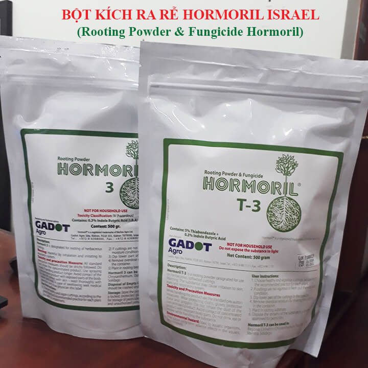 Nhập Khẩu Bột Kích Ra Rễ Israel cho cây thân Thảo, thân Mềm Hormoril T3 (with Fungicide)  có thành phần ngăn ngừa nấm bệnh cho rễ con