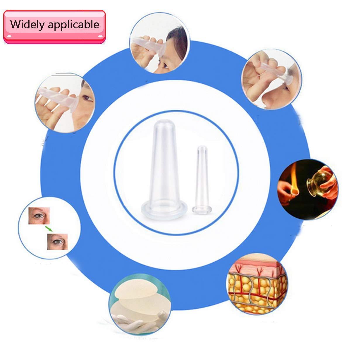 Cupping silicone, 8 miếng silicone cốc cốc mặt thủy tinh mặt đặt cốc massage cốc để  bằng thuốc chống lão hóa đối mặt với liệu pháp làm đẹp massage