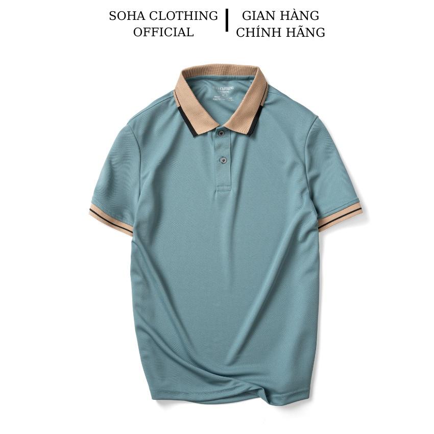 Áo Thun Polo Nam Basic TRƠN cổ phối vải Cá Sấu chuẩn form,hình in sắc nét, POLO T 22-SoHa Clothing
