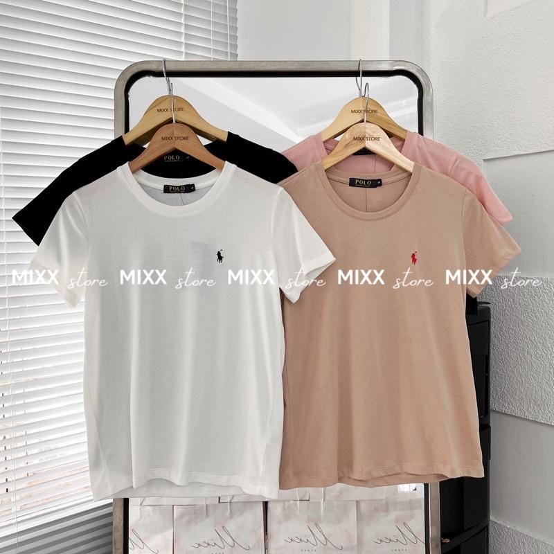 Áo thun nữ polo thêu chất cotton mềm mịn phom vừa người chuẩn xinh