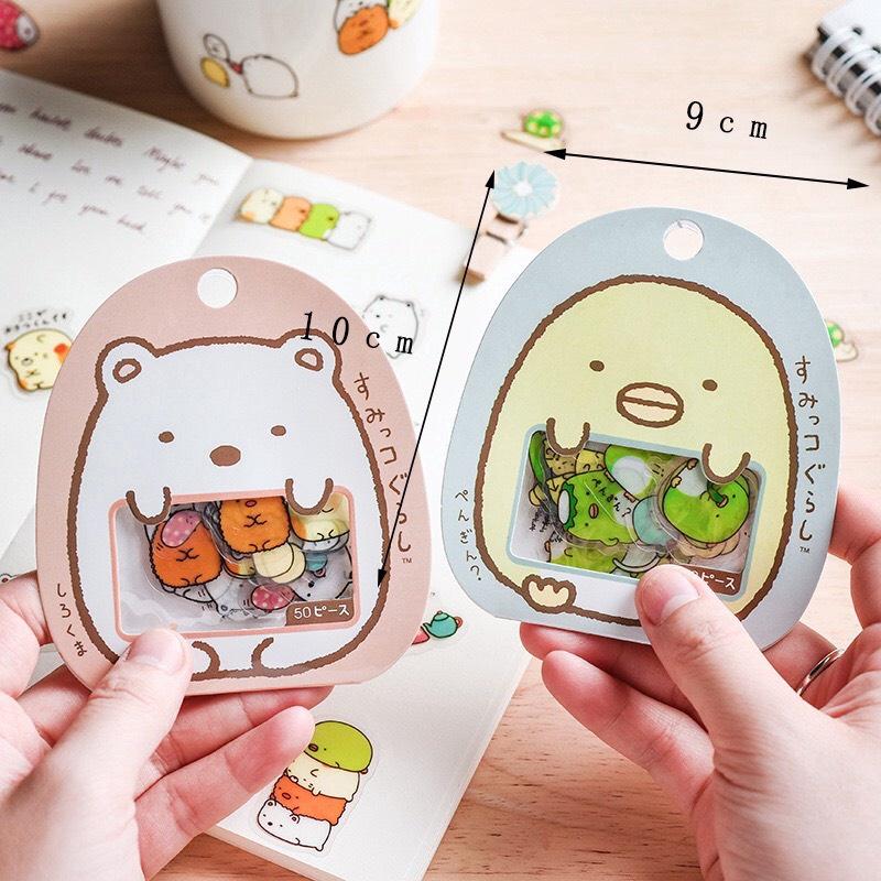 Set 50 nhãn dán trang trí sổ tay DIY phong cách Nhật Bản Cute