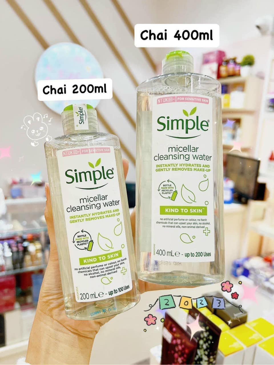 Nước Tẩy Trang Simple Làm Sạch Trang Điểm Vượt Trội 400ml ( không xuất hóa đơn đỏ )