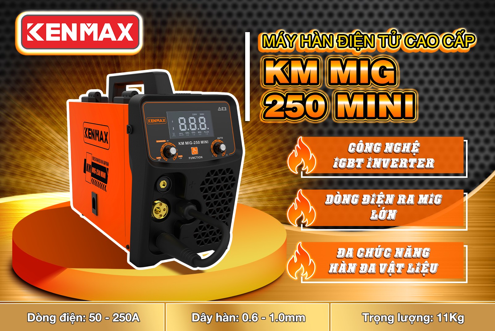 Máy Hàn Mig KENMAX 5kg Đầy Đủ Phụ Kiện