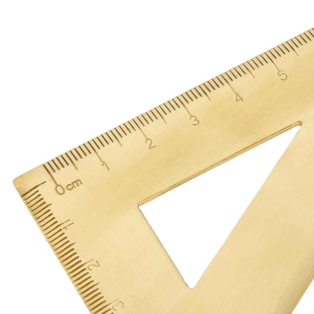 2xMini Brass Math Geometry Ruler Jewelry Measuring Tool Right Triangle