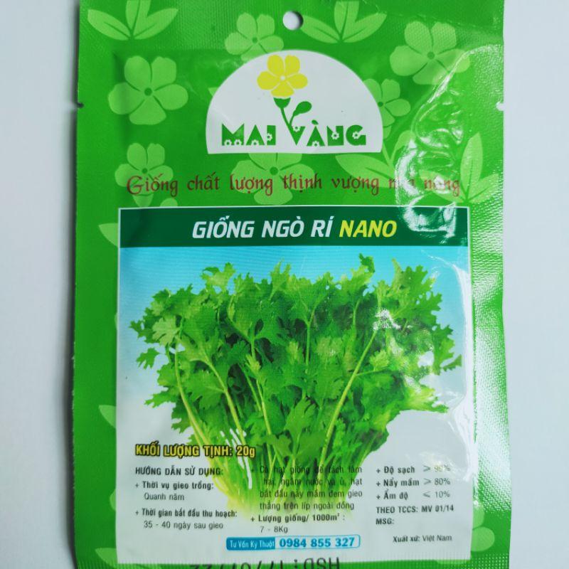 Hạt giống Rau Ngò Rí , đóng gói 20gr