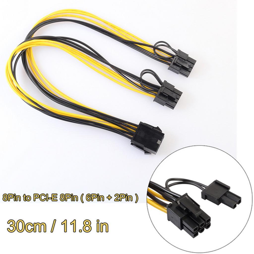 7xCPU 8Pin to Graphics Video Card Double PCI-E Power Supply Y Splitter Cable