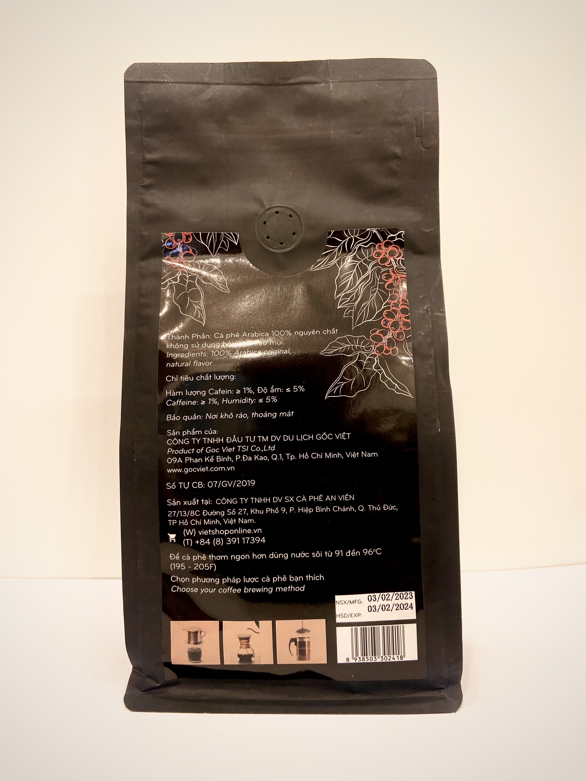 Hình ảnh Cà phê Arabica Cầu Đất, Đà lạt dạng rang xay 500g