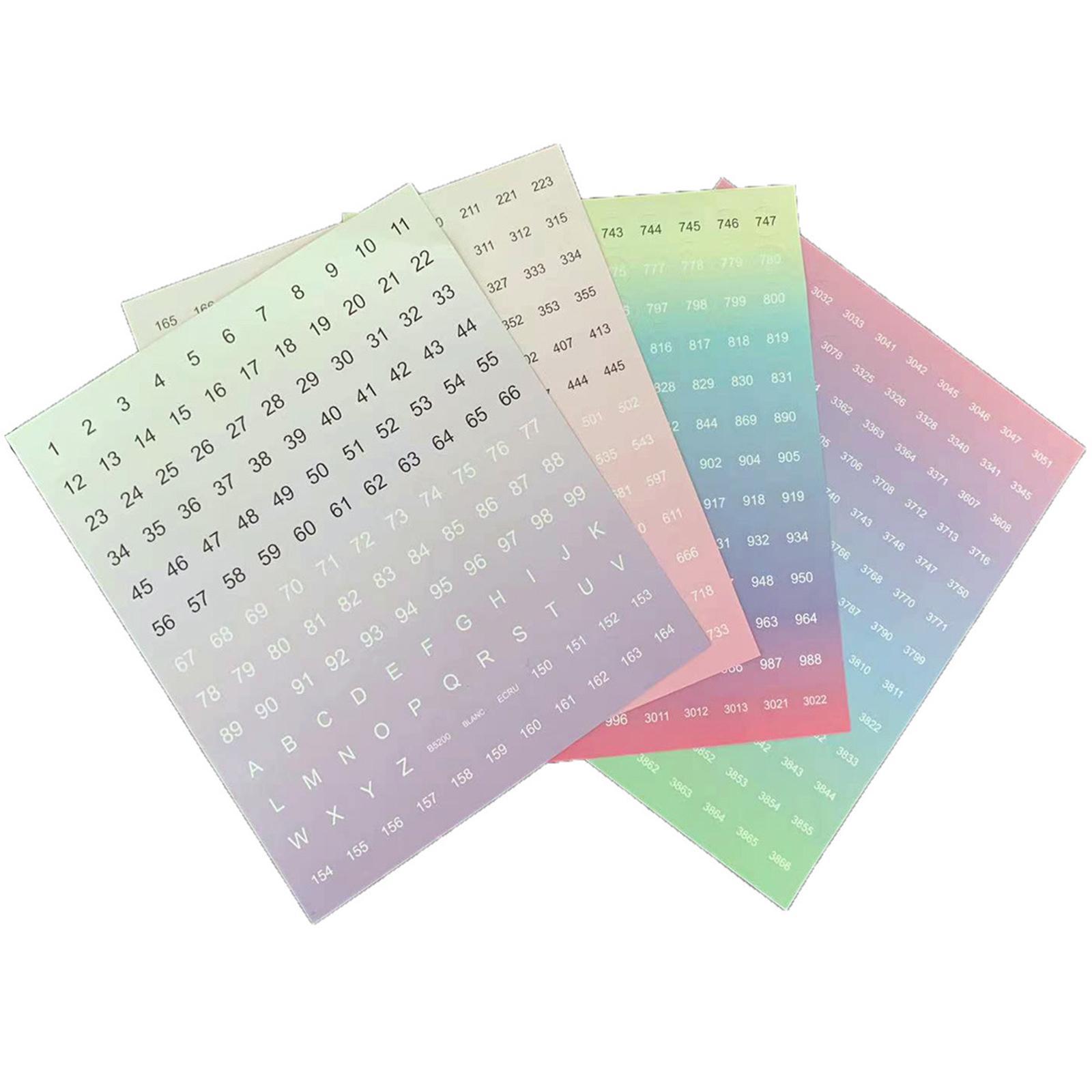 12 Sheet Color Number Stickers Labels for Accessory Storage Box for Adults Kids
