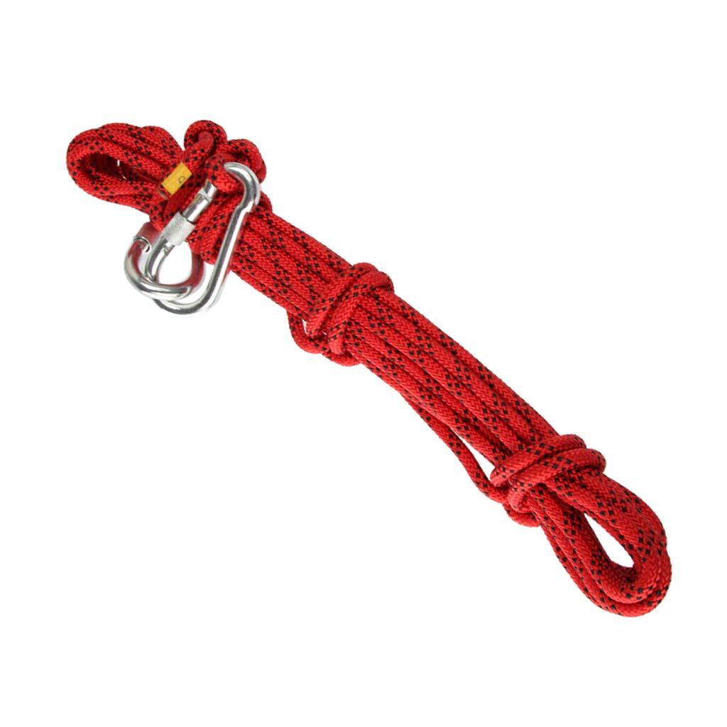10M 8mm Outdoor Rock Climbing Rope Rescue Rappelling Safety Rope Red