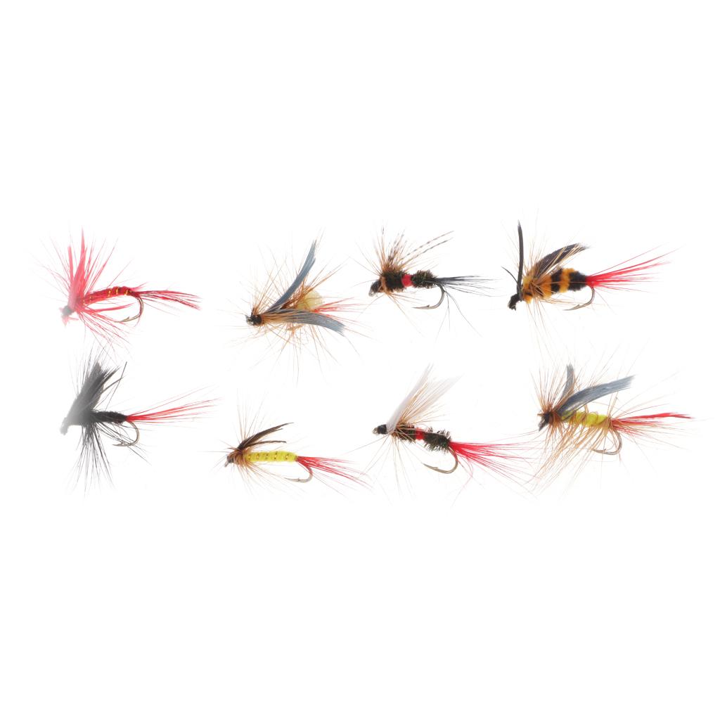 40pcs Hook Bait Lure Lifelike Insects Wet / Dry Fly Fishing Flies