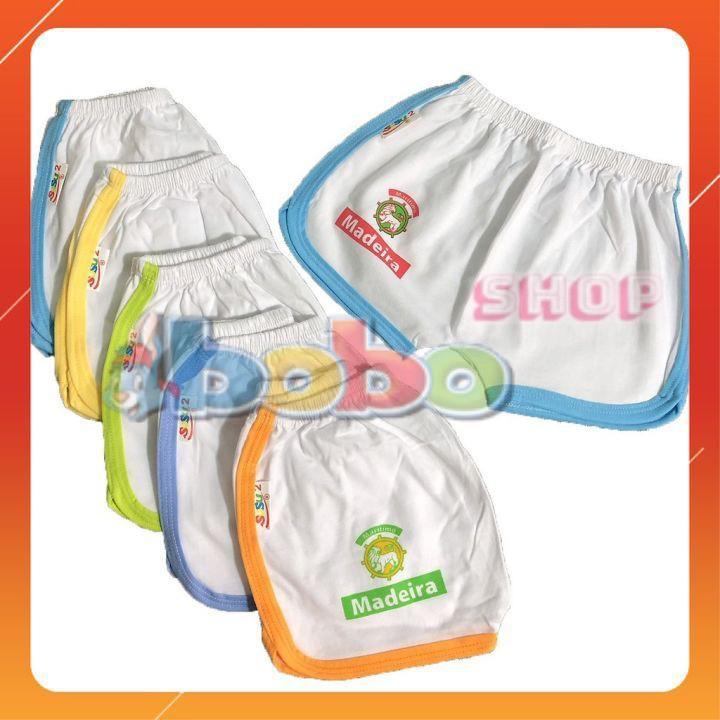 Set 10 Quần Đùi Trắng Viền Màu Thể Thao Cho Bé (3-30kg)