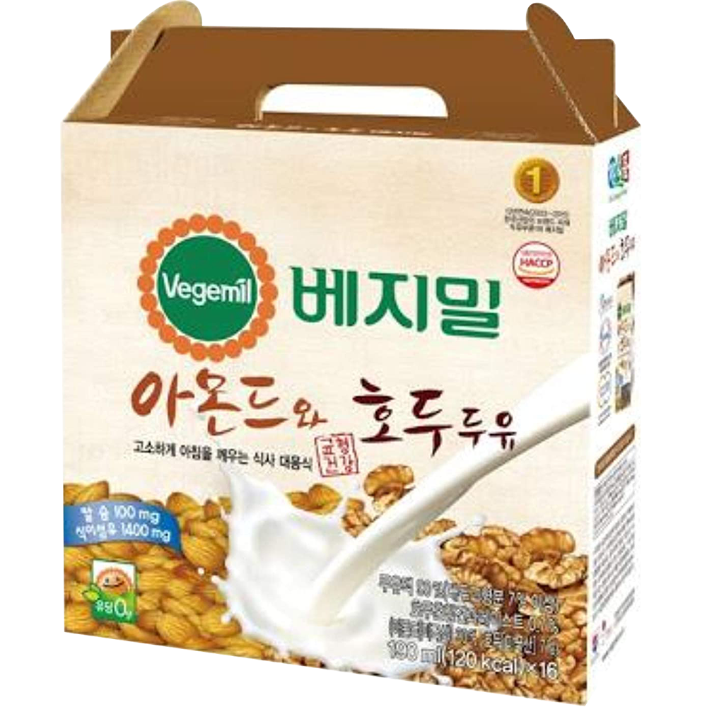 Thùng 16 Hộp Sữa Hạt Óc Chó Hạnh Nhân Vegemil 190ml (Almond & Walnut Soymilk)