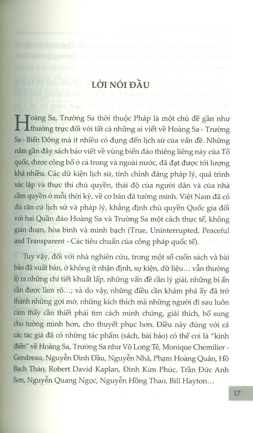 Quá Trình Xác Lập Và Thực Thi Chu Quyen Của Việt Nam Tại Hoàng Sa, Trường Sa Thời Thuộc Pháp