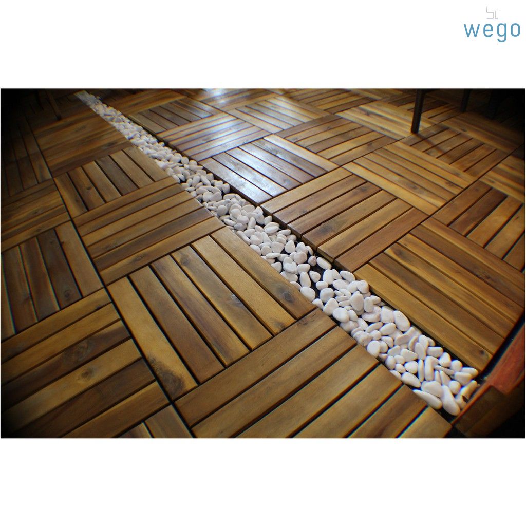 WEGO Vỉ ván sàn gỗ / Gỗ Keo lát / Sàn gỗ Trang trí sân vườn // Floor Decking Wood Pallet Kayu / Timber Acacia Wood Flooring Decktile Garden Decoration