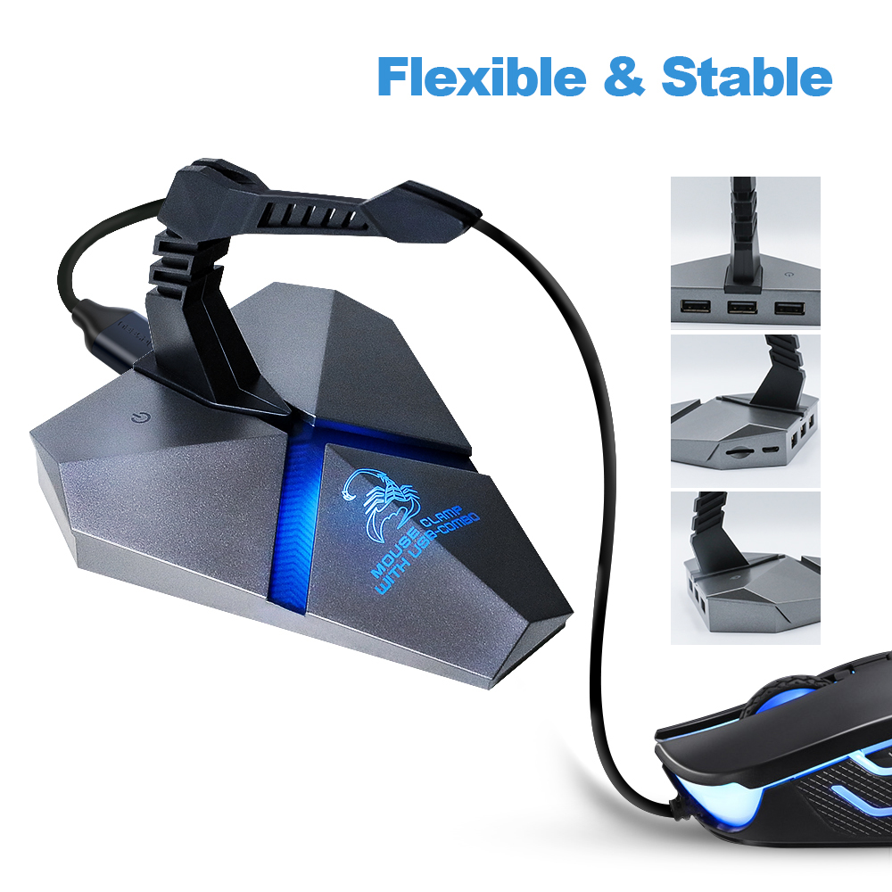 3 Cổng USB2.0 Data Gaming Hub Mouse Bungee USB Hub Splitter TF Card Reader Tốc Độ Cao Có Kẹp Chuột Với USB-CoMbo