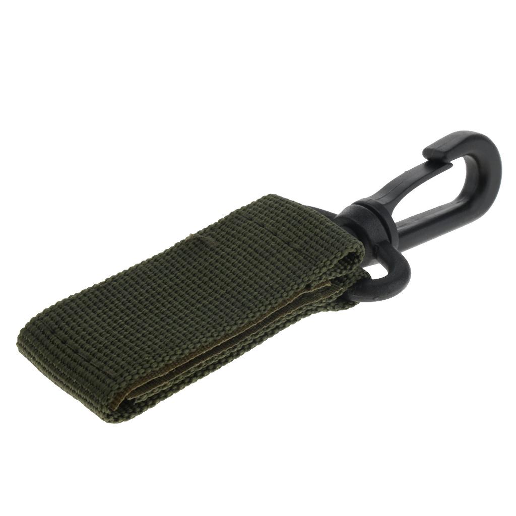 Nylon Key Hook Webbing Molle Buckle Hanging Belt Carabiner Clip Army Green