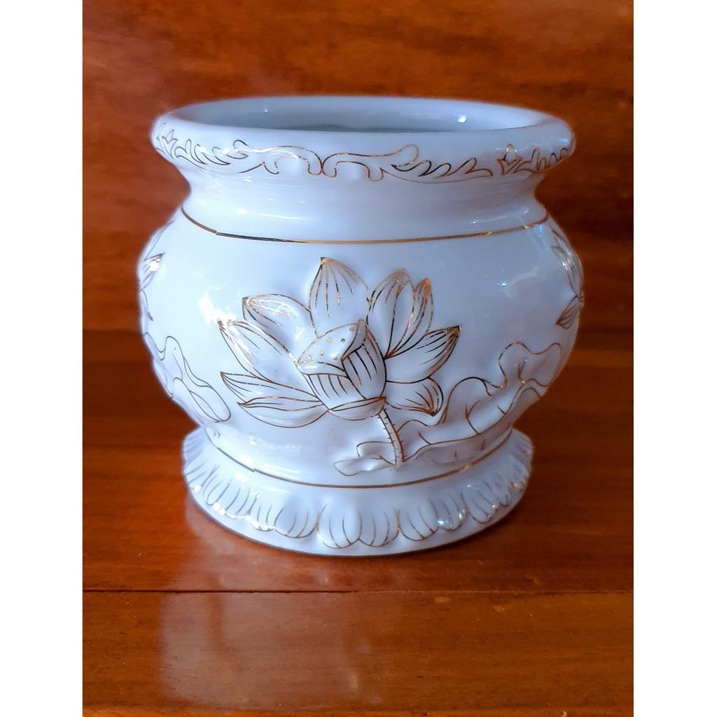 Bát nhang Sứ Bạch Ngọc cao cấp cao 9 cm số 1