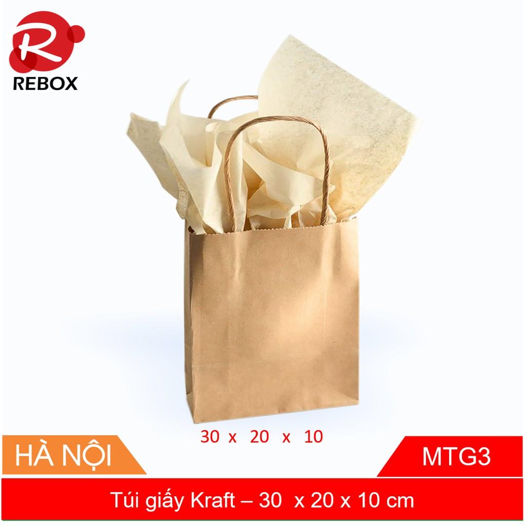 30x20x10 túi giấy Kraft - 100 túi giấy có quai tiện dụng giá ưu đãi