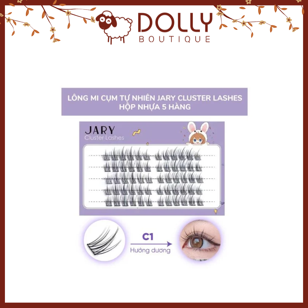 Lông Mi Giả Cụm Tự Nhiên Jary Cluster Lashes Hộp Nhựa 5 hàng - C1 Hướng Dương