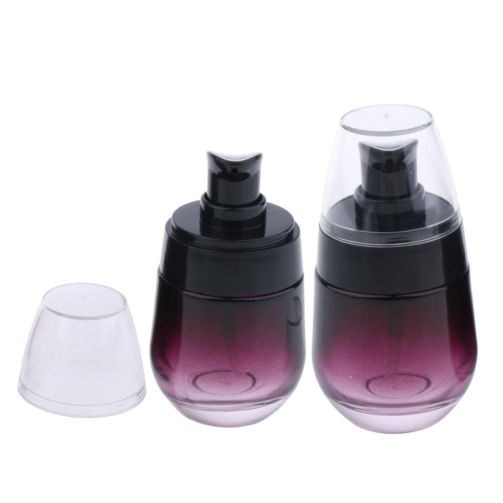 2x 30ml Portable Travel Glass Empty Pump Lotion Spray Bottle Hand Wash Vials for Women's Daily Life