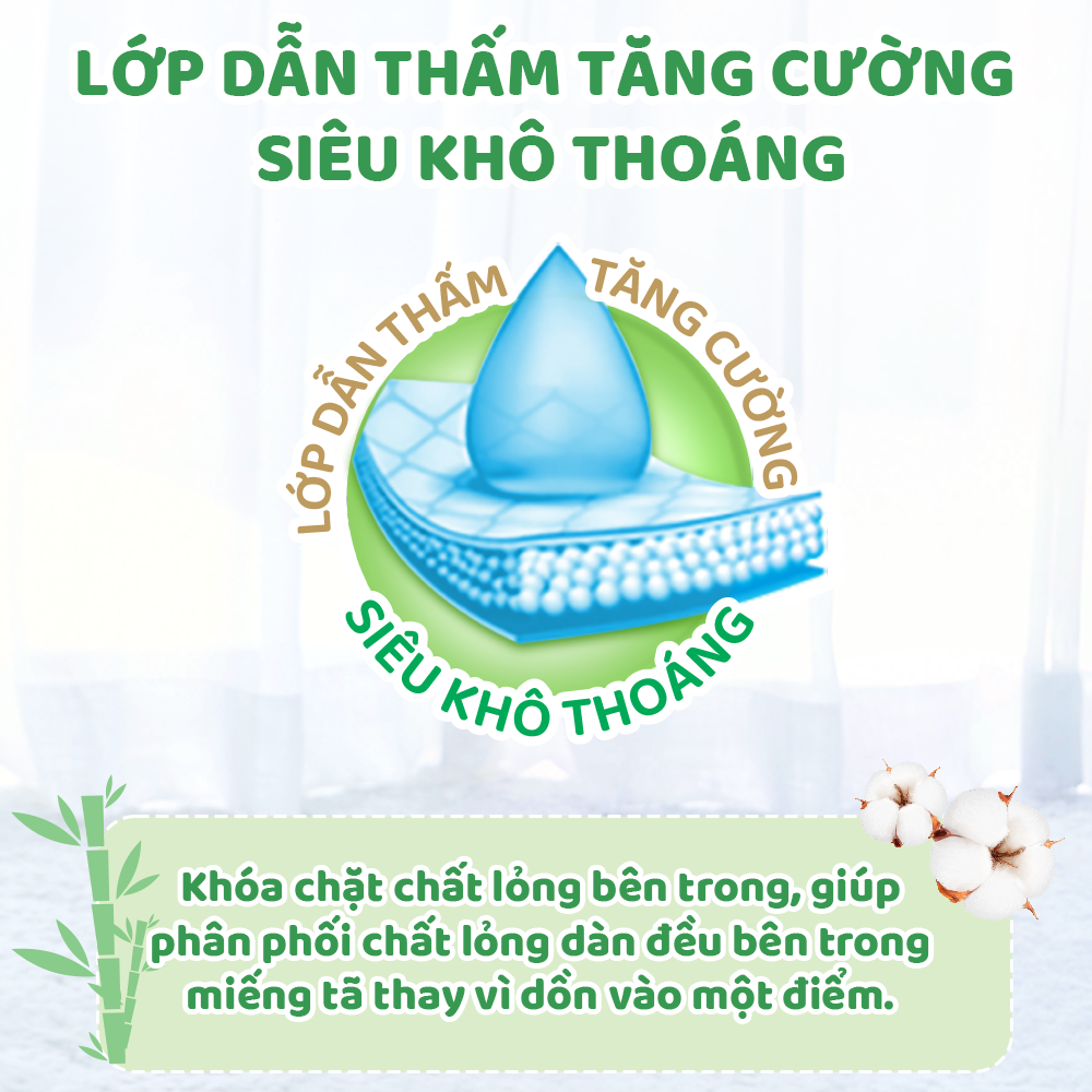 Tã/bỉm dán Molfix Thiên nhiên Jumbo L (9kg - 13kg) - Gói 42+6 miếng