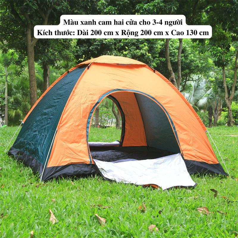 Lều tự bung 4-6 người 2 cửa to thoáng, chống mưa nắng, chống muỗi côn trùng và tia cực tím, an toàn cho cả gia đình bạn