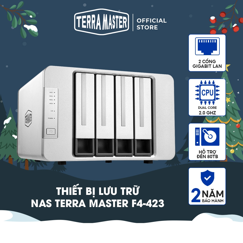 Thiết bị lưu trữ mạng NAS TerraMaster F4-423 - 4 khay ổ cứng Hàng chính hãng