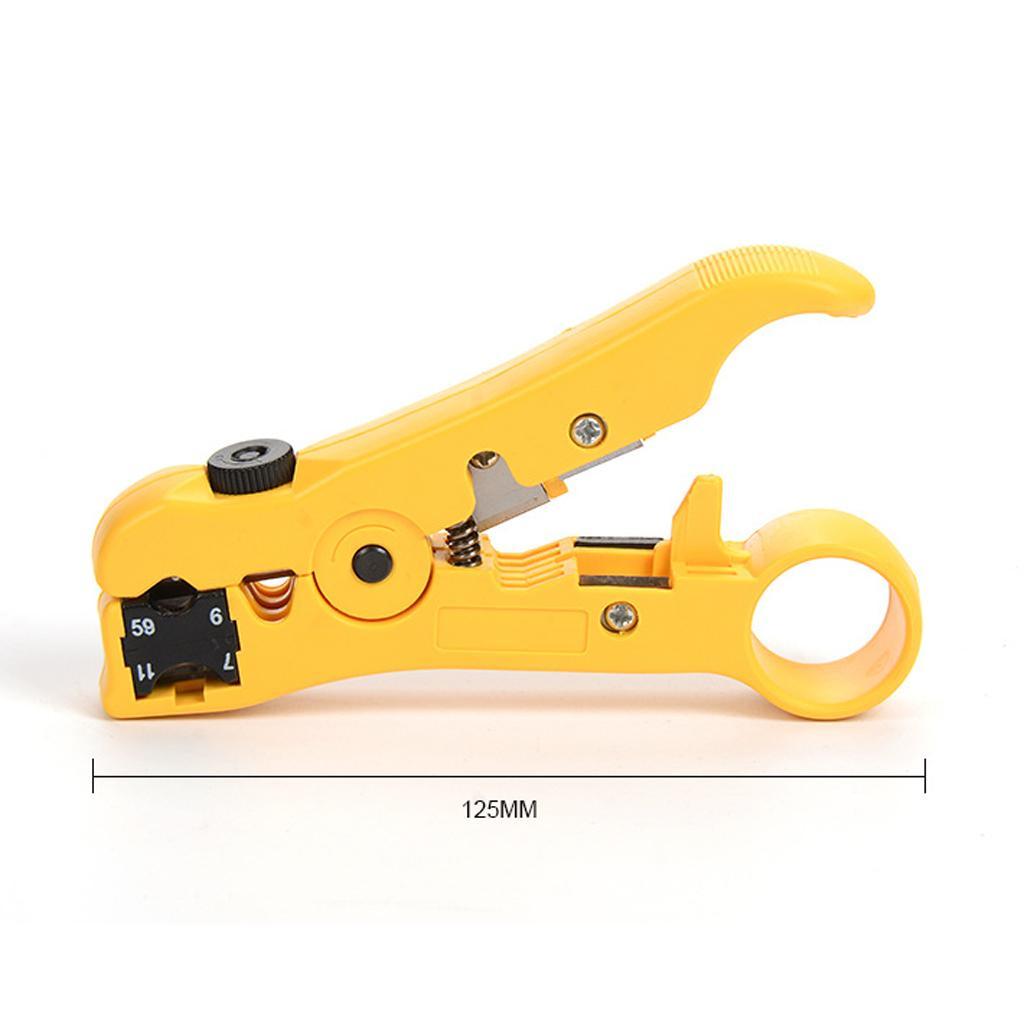 Rotary Coaxial Cable Wire Cutter Stripping Tool RG69/6/11/7 Stripper Yellow